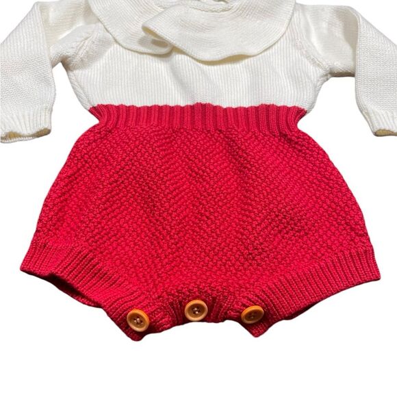 Angou Knit Sweater Bubble Romper Holiday Christmas Outfit Size 70 6 to 12 months - Picture 3 of 7